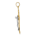 FJC Finejewelers 10 kt Yellow Gold INRI Fleur De Lis Crucifix Cross Charm 46 x 24 mm