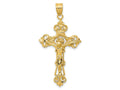 FJC Finejewelers 10 kt Yellow Gold INRI Fleur De Lis Crucifix Cross Charm 46 x 24 mm