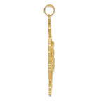 FJC Finejewelers 10 kt Yellow Gold INRI Fleur De Lis Crucifix Charm 66 x 36 mm