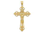 FJC Finejewelers 10 kt Yellow Gold INRI Fleur De Lis Crucifix Charm 66 x 36 mm
