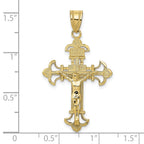 FJC Finejewelers 10 kt Yellow Gold INRI Fleur De Lis Crucifix Charm 39 x 22 mm