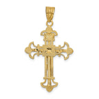 FJC Finejewelers 10 kt Yellow Gold INRI Fleur De Lis Crucifix Charm 39 x 22 mm