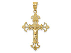FJC Finejewelers 10 kt Yellow Gold INRI Fleur De Lis Crucifix Charm 39 x 22 mm