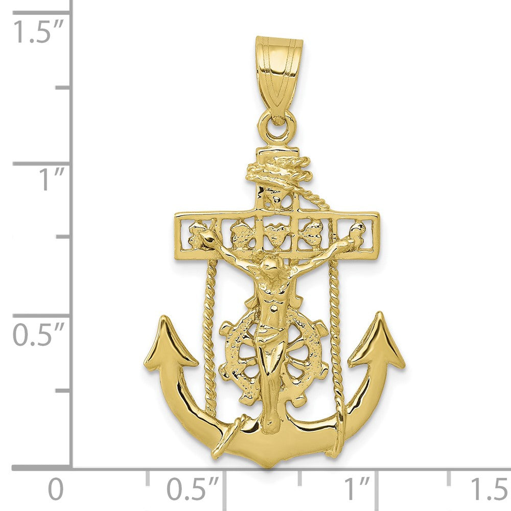 FJC Finejewelers 10 kt Yellow Gold Mariners Cross Charm 36 x 21 mm