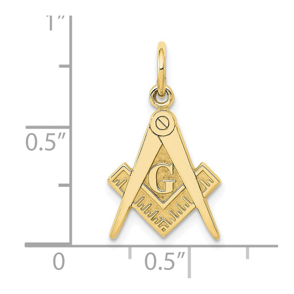 FJC Finejewelers 10 kt Yellow Gold Polished and Textured Masonic Symbol Charm 20 x 11 mm