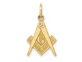FJC Finejewelers 10 kt Yellow Gold Polished and Textured Masonic Symbol Charm 20 x 11 mm