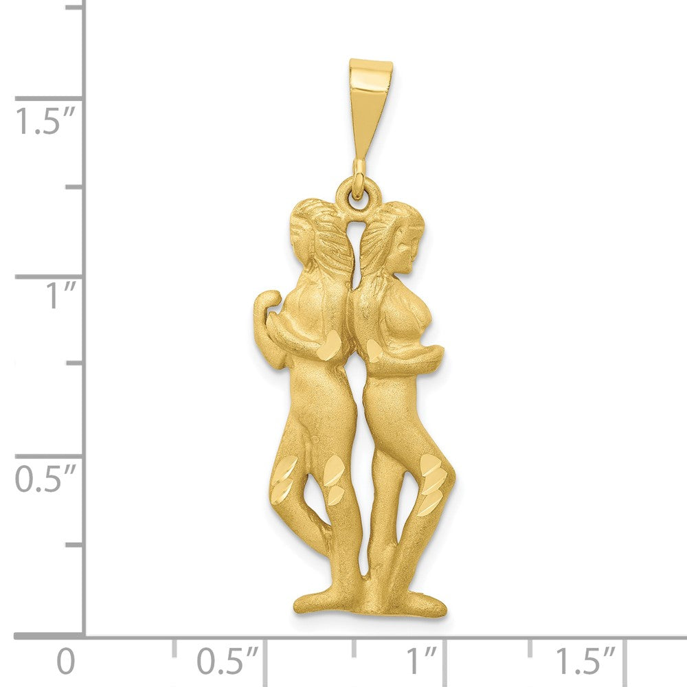 FJC Finejewelers 10 kt Yellow Gold Gemini Zodiac Charm 40 x 15 mm