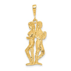 FJC Finejewelers 10 kt Yellow Gold Gemini Zodiac Charm 40 x 15 mm