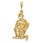 FJC Finejewelers 10 kt Yellow Gold Satin Aquarius Zodiac Charm 40 x 15 mm