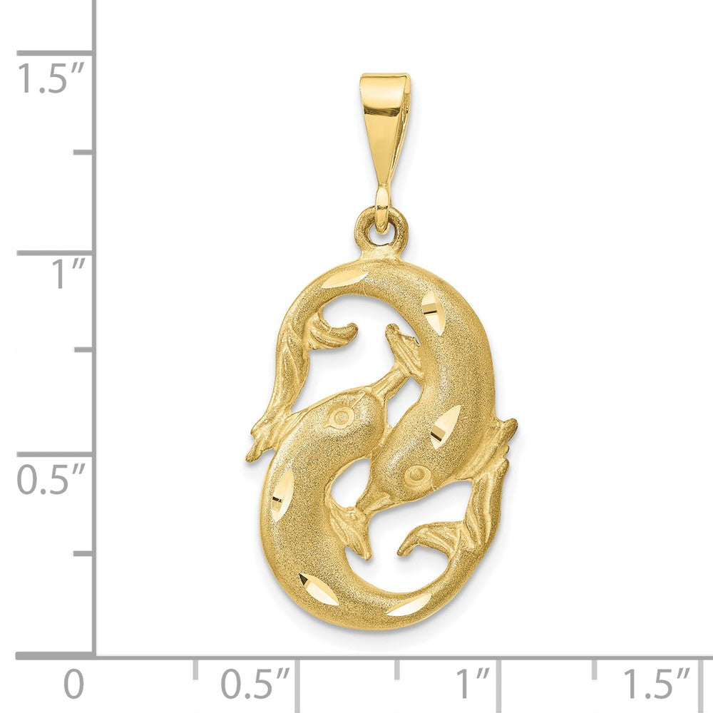 FJC Finejewelers 10 kt Yellow Gold Pisces Zodiac Charm 35 x 20 mm