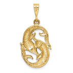 FJC Finejewelers 10 kt Yellow Gold Pisces Zodiac Charm 35 x 20 mm