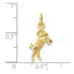 FJC Finejewelers 10 kt Yellow Gold Satin Aries Zodiac Charm 20 x 8 mm