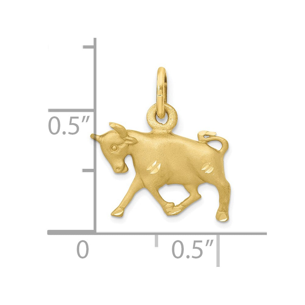 FJC Finejewelers 10 kt Yellow Gold Taurus Zodiac Charm 15 x 14 mm