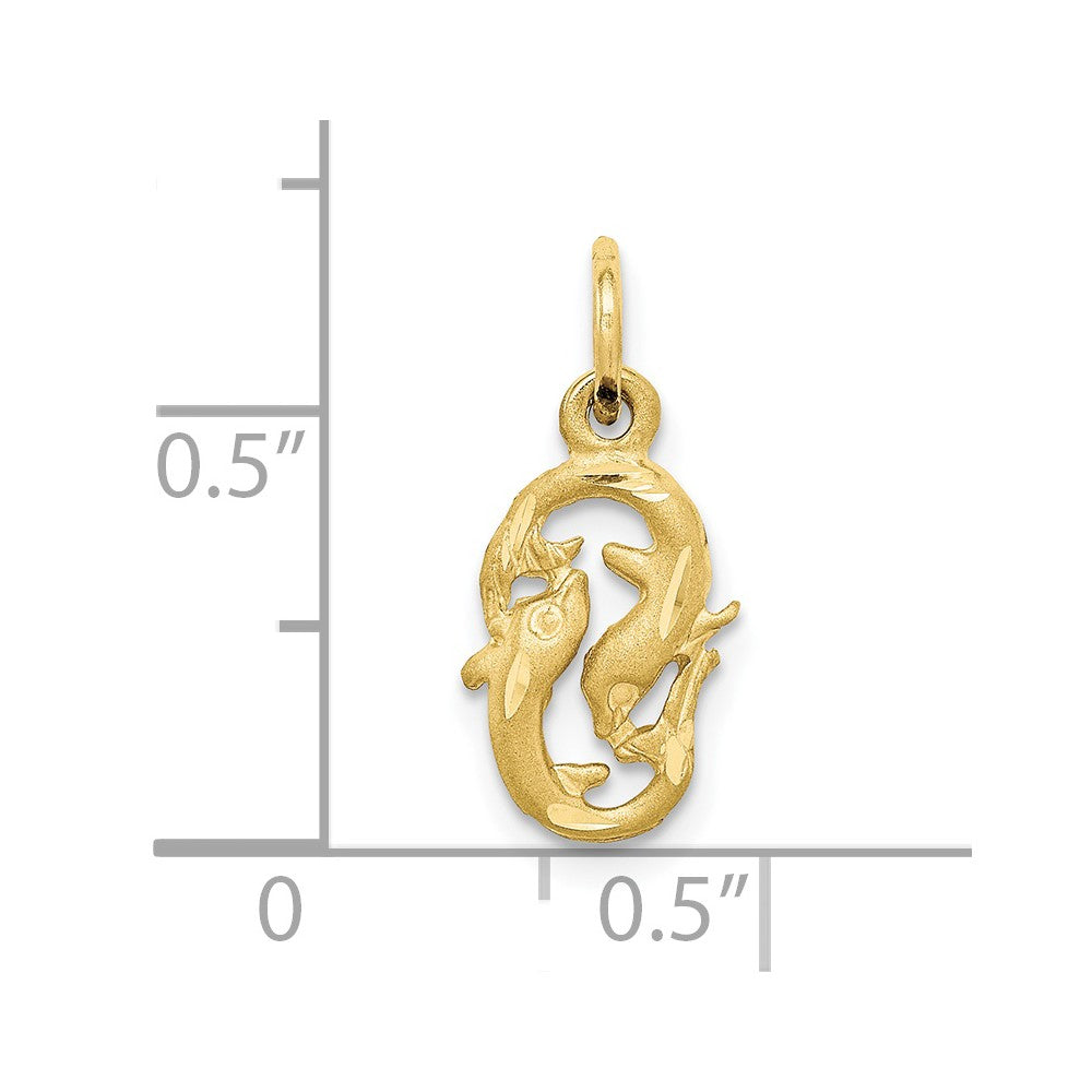 FJC Finejewelers 10 kt Yellow Gold Pisces Zodiac Charm 20 x 8 mm