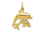 FJC Finejewelers 10 kt Yellow Gold Dolphin Charm 22 x 17 mm