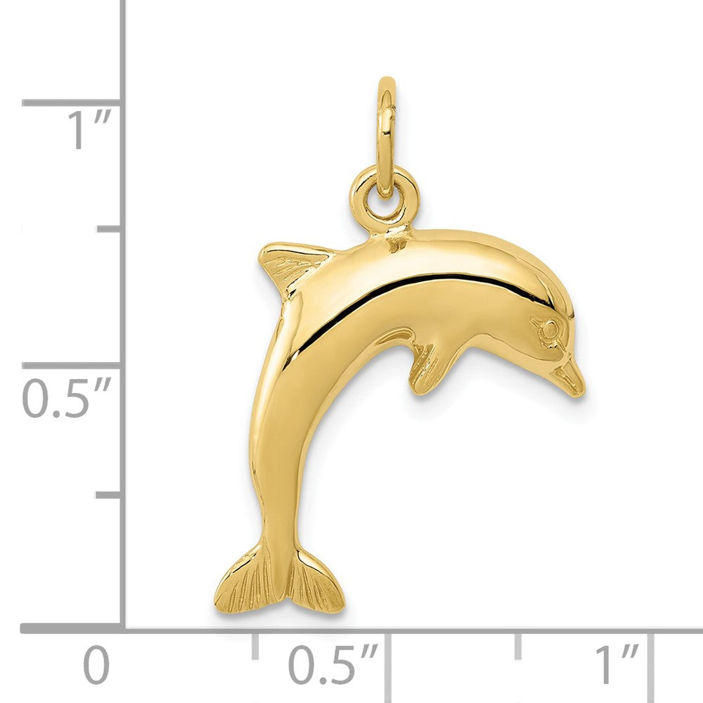 FJC Finejewelers 10 kt Yellow Gold Dolphin Charm 23 x 15 mm