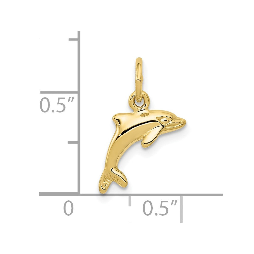 FJC Finejewelers 10 kt Yellow Gold Dolphin Charm 15 x 13 mm