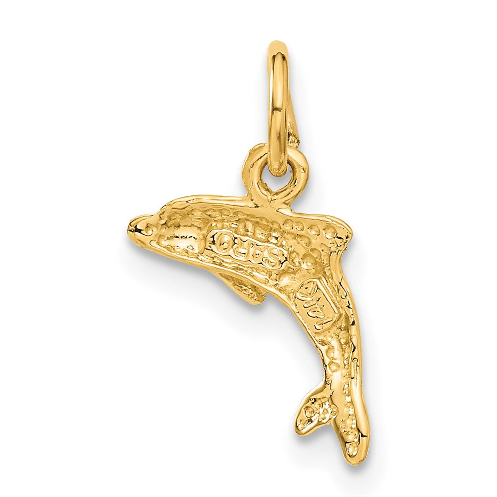 FJC Finejewelers 10 kt Yellow Gold Dolphin Charm 15 x 13 mm