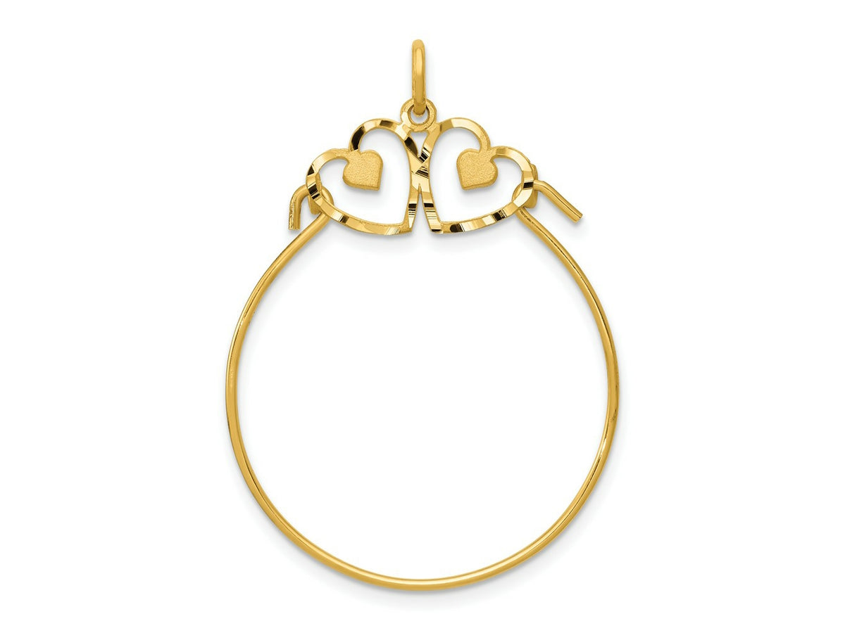 FJC Finejewelers 10 kt Yellow Gold Heart Charm Holder 40 x 27 mm