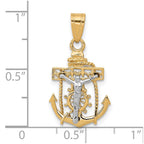 FJC Finejewelers 10 kt Two Tone Gold Mariners Cross Charm 25 x 15 mm