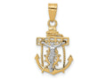 FJC Finejewelers 10 kt Two Tone Gold Mariners Cross Charm 25 x 15 mm