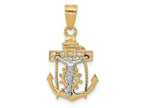 FJC Finejewelers 10 kt Two Tone Gold Mariners Cross Charm 25 x 15 mm