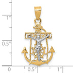 FJC Finejewelers 10 kt Two Tone Gold Mariners Cross Charm 29 x 17 mm