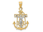 FJC Finejewelers 10 kt Two Tone Gold Mariners Cross Charm 29 x 17 mm