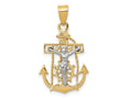 FJC Finejewelers 10 kt Two Tone Gold Mariners Cross Charm 29 x 17 mm