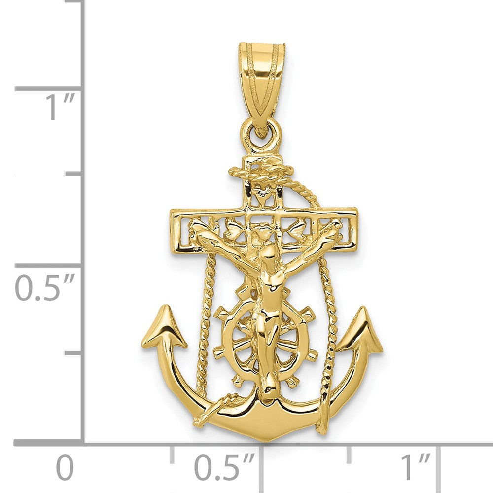 FJC Finejewelers 10 kt Yellow Gold Mariners Cross Charm 29 x 18 mm
