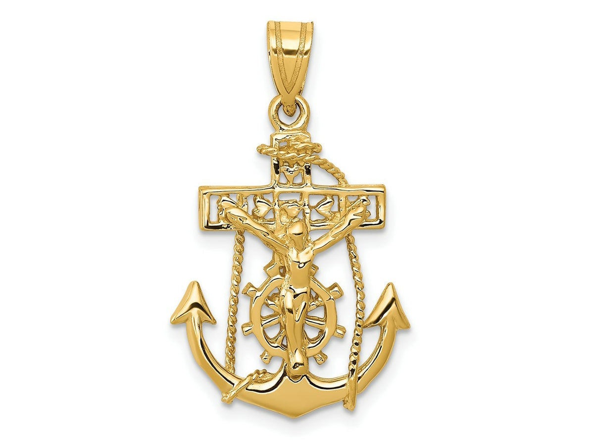 FJC Finejewelers 10 kt Yellow Gold Mariners Cross Charm 29 x 18 mm