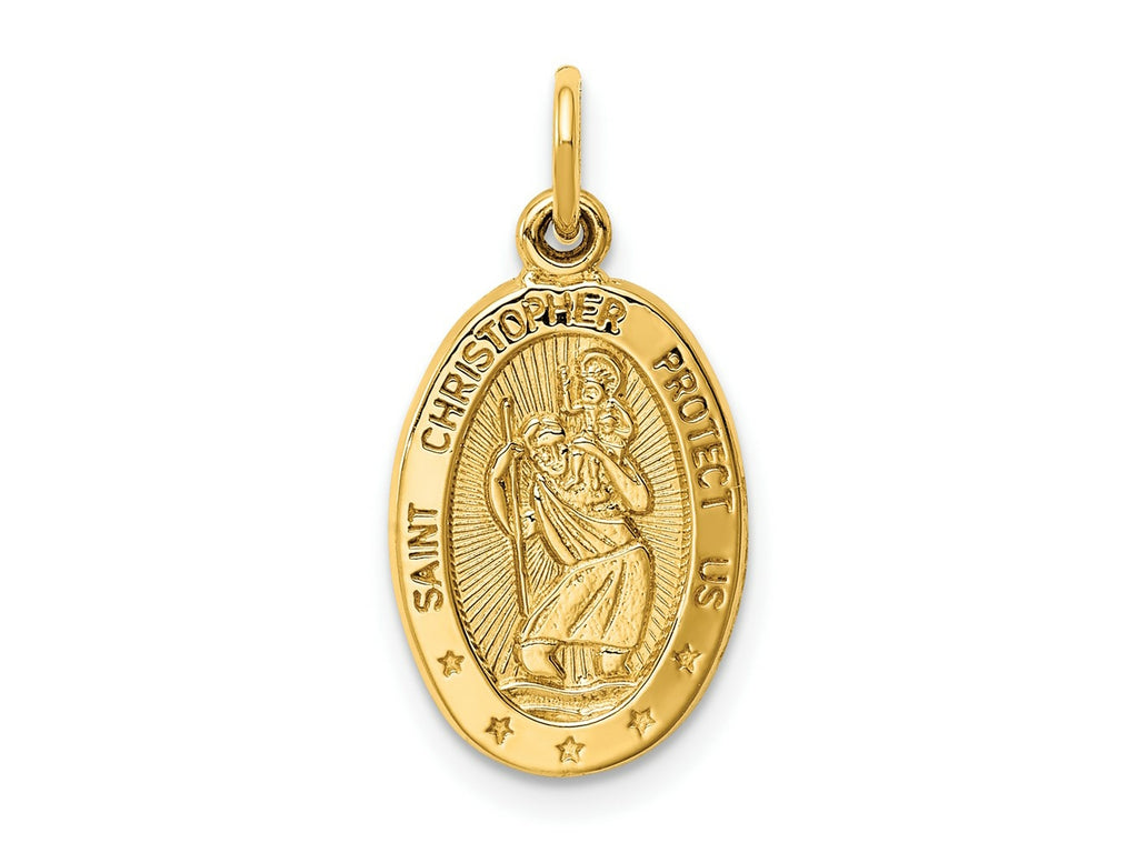 FJC Finejewelers 10 kt Yellow Gold Saint Christopher Medal Charm 24 x 10 mm