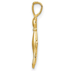 FJC Finejewelers 10 kt Yellow Gold Satin and Polished Cats Charm 24 x 12 mm
