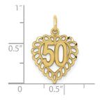 FJC Finejewelers 10 kt Yellow Gold 50 in Heart Charm 22 x 15 mm