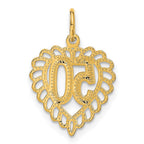 FJC Finejewelers 10 kt Yellow Gold 50 in Heart Charm 22 x 15 mm