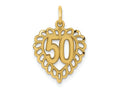 FJC Finejewelers 10 kt Yellow Gold 50 in Heart Charm 22 x 15 mm