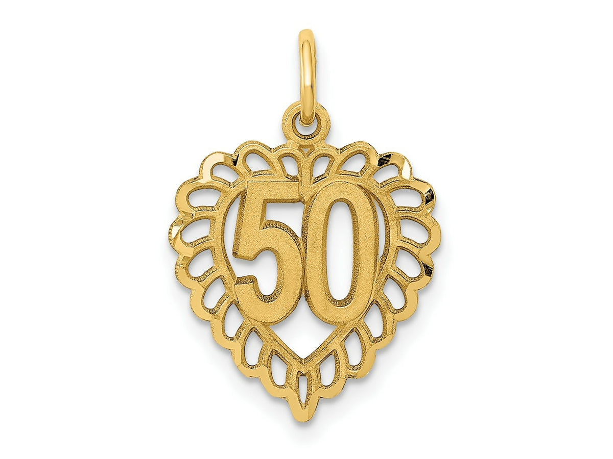 FJC Finejewelers 10 kt Yellow Gold 50 in Heart Charm 22 x 15 mm