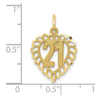 FJC Finejewelers 10 kt Yellow Gold 21 in Heart Charm 22 x 15 mm