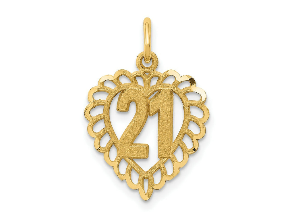FJC Finejewelers 10 kt Yellow Gold 21 in Heart Charm 22 x 15 mm