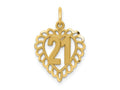 FJC Finejewelers 10 kt Yellow Gold 21 in Heart Charm 22 x 15 mm