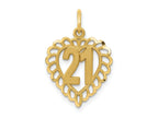 FJC Finejewelers 10 kt Yellow Gold 21 in Heart Charm 22 x 15 mm