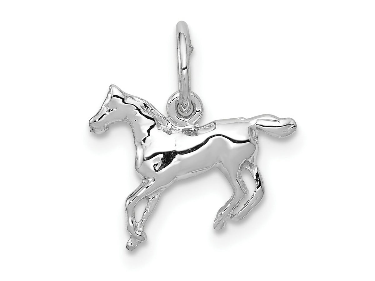 FJC Finejewelers 10 kt White Gold Horse Charm 13 mm x 13 mm