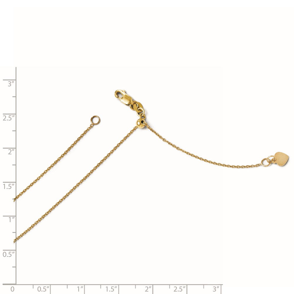 FJC Finejewelers 14 kt Yellow Gold Adjustable Bright Cut Cable Chain 30 Inches x 1 mm