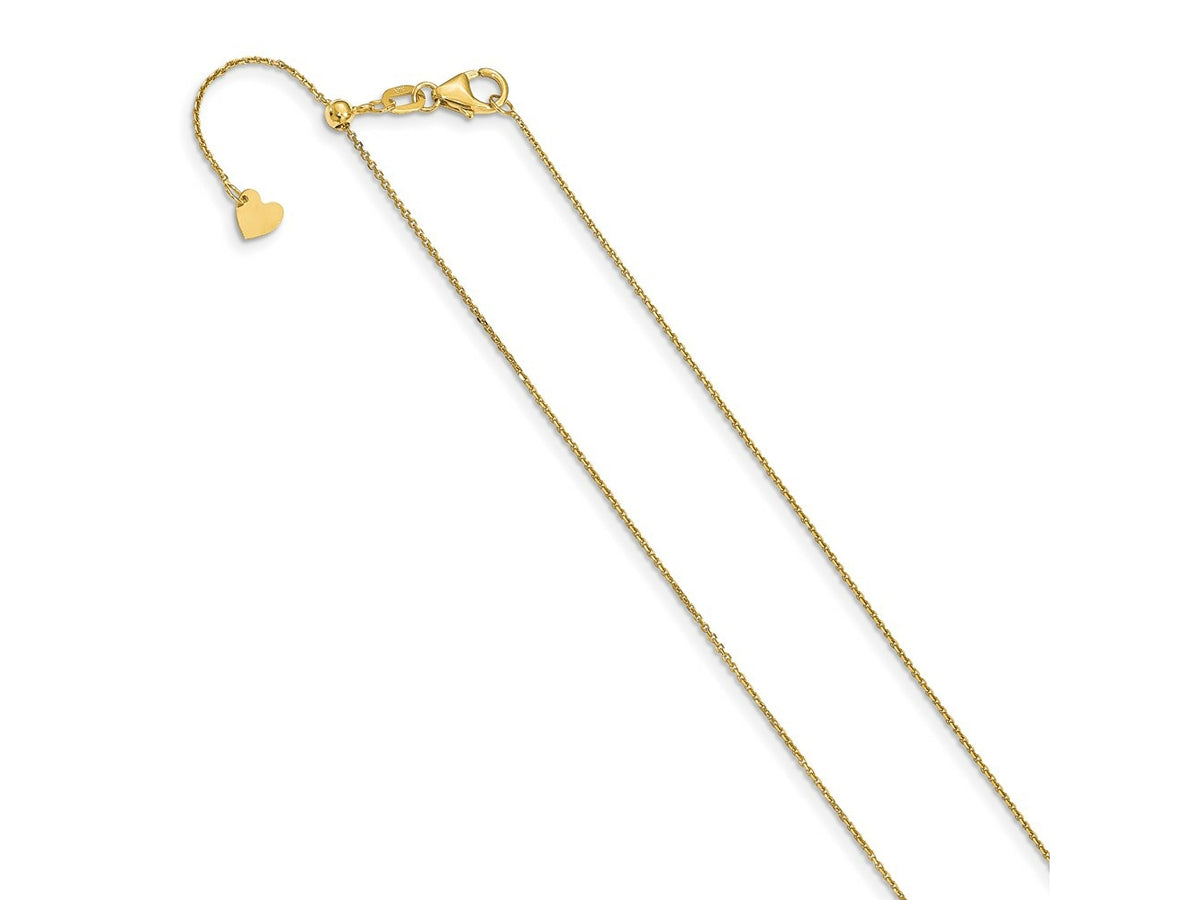 FJC Finejewelers 14 kt Yellow Gold Adjustable Bright Cut Cable Chain 30 Inches x 1 mm