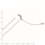FJC Finejewelers 14 kt White Gold Adjustable .7mm Round Cable Chain 30 Inches x 0 mm