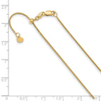 FJC Finejewelers 14 kt Yellow Gold Spiga Adjustable Bright Cut Wheat Chain 26 Inches x 0.95 mm
