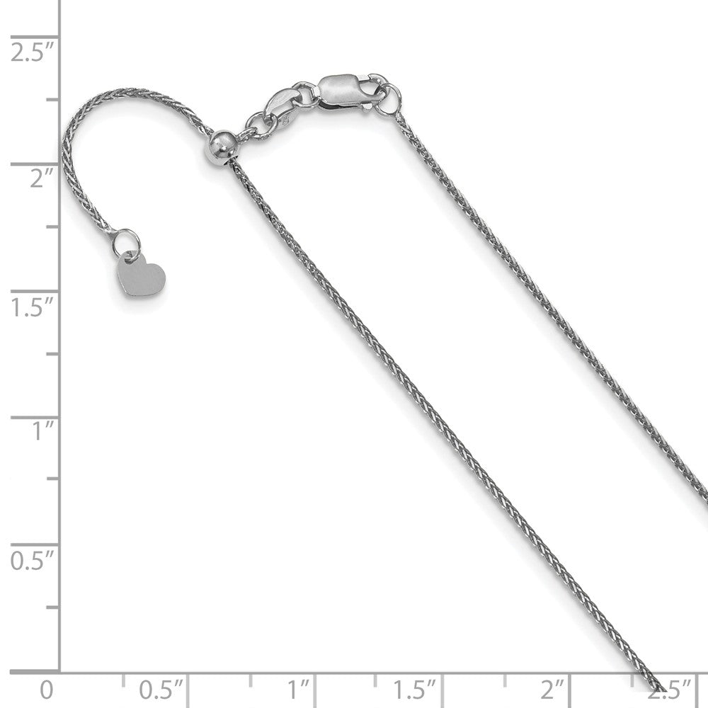 FJC Finejewelers 14 kt White Gold Bright Cut Spiga Adjustable Wheat Chain Lobster Clasp 26 Inches x 0.95 mm
