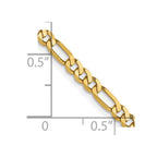 FJC Finejewelers 14 kt Yellow Gold 3.25mm Flat Figaro Chain 22 Inches x 3 mm