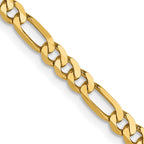 FJC Finejewelers 14 kt Yellow Gold 3.25mm Flat Figaro Chain 22 Inches x 3 mm