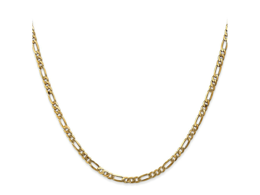 FJC Finejewelers 14 kt Yellow Gold 3.25mm Flat Figaro Chain 22 Inches x 3 mm